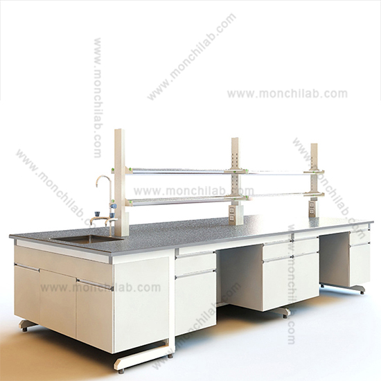 Steel-Wood Laboratory Island Bench