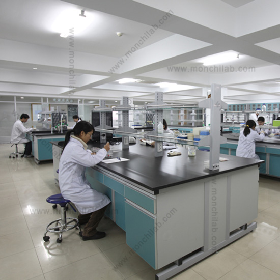 Steel and Wood Laboratory Island Bench